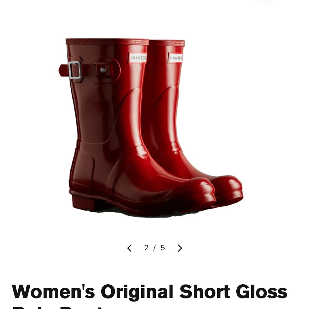 Hunter Women's Glossy Red Short Rain Boots